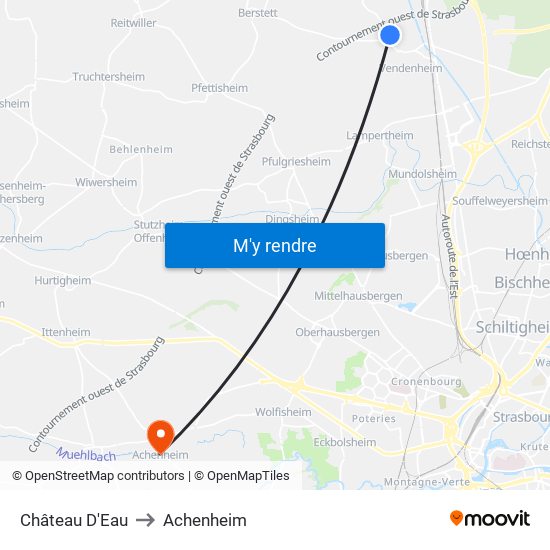 Château D'Eau to Achenheim map