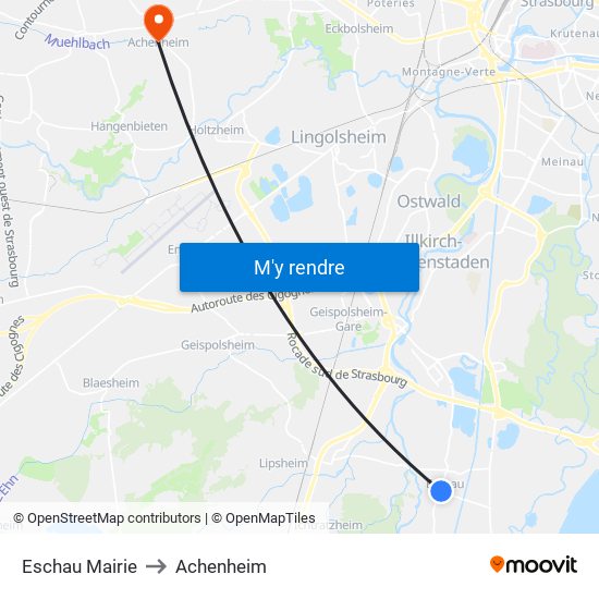Eschau Mairie to Achenheim map