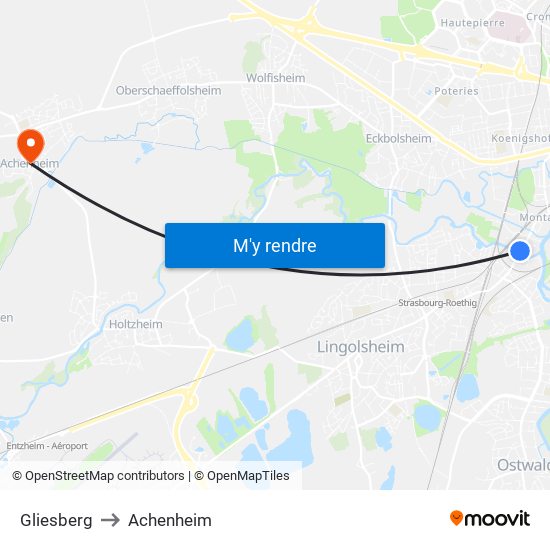 Gliesberg to Achenheim map
