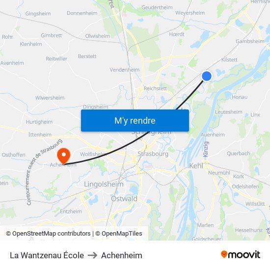 La Wantzenau École to Achenheim map