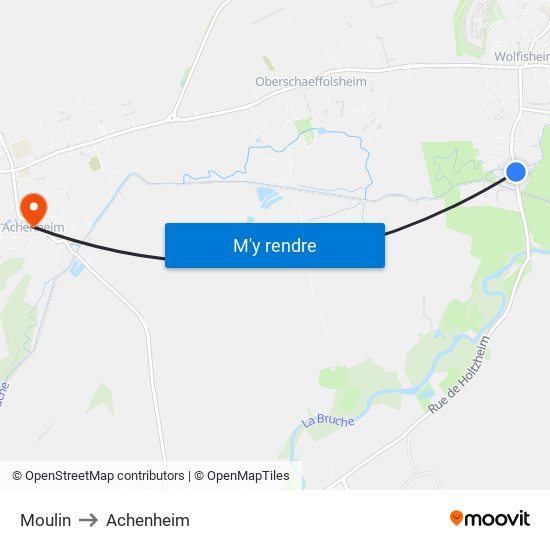 Moulin to Achenheim map