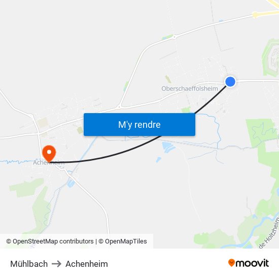 Mühlbach to Achenheim map