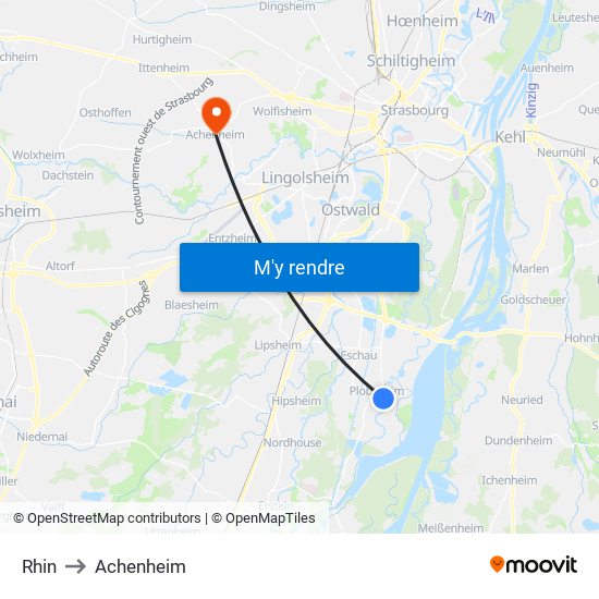 Rhin to Achenheim map