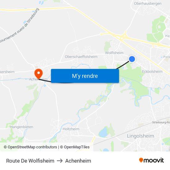 Route De Wolfisheim to Achenheim map