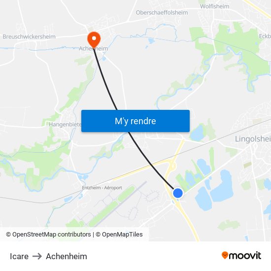 Icare to Achenheim map