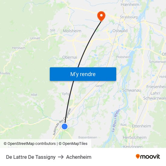 De Lattre De Tassigny to Achenheim map