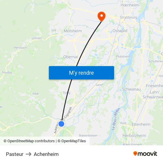 Pasteur to Achenheim map