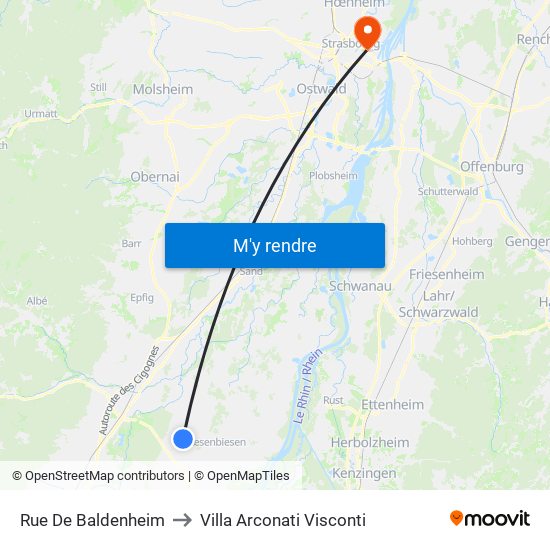 Rue De Baldenheim to Villa Arconati Visconti map