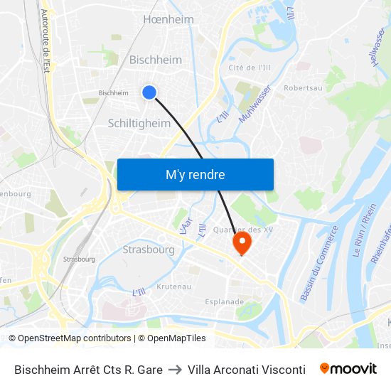 Bischheim Arrêt Cts R. Gare to Villa Arconati Visconti map