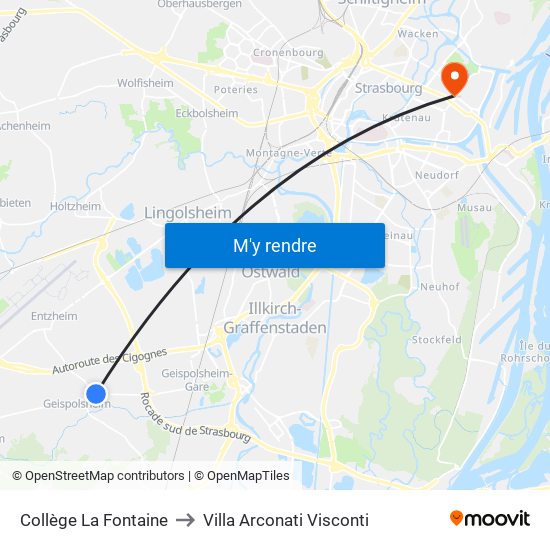 Collège La Fontaine to Villa Arconati Visconti map