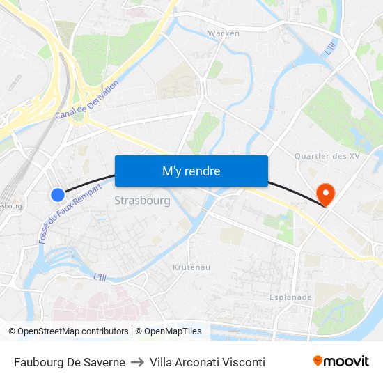 Faubourg De Saverne to Villa Arconati Visconti map