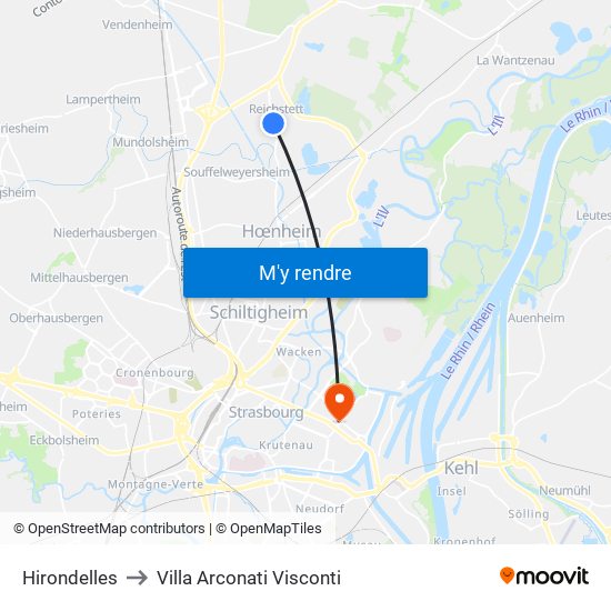 Hirondelles to Villa Arconati Visconti map