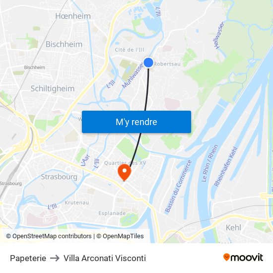 Papeterie to Villa Arconati Visconti map