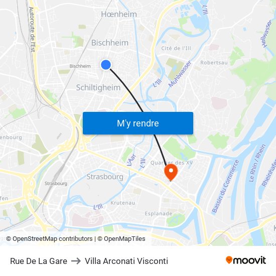 Rue De La Gare to Villa Arconati Visconti map