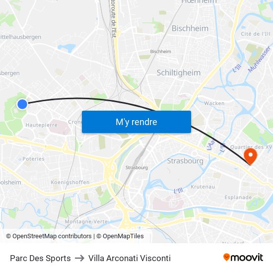 Parc Des Sports to Villa Arconati Visconti map