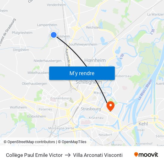 Collège Paul Emile Victor to Villa Arconati Visconti map