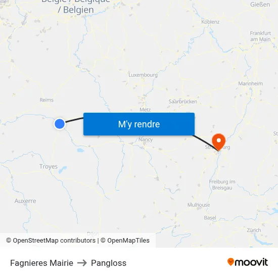 Fagnieres Mairie to Pangloss map