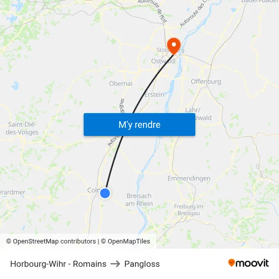 Horbourg-Wihr - Romains to Pangloss map