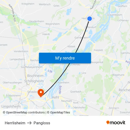 Herrlisheim to Pangloss map