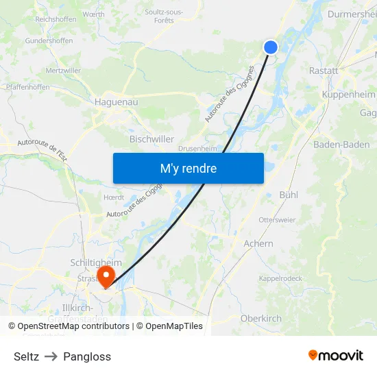 Seltz to Pangloss map