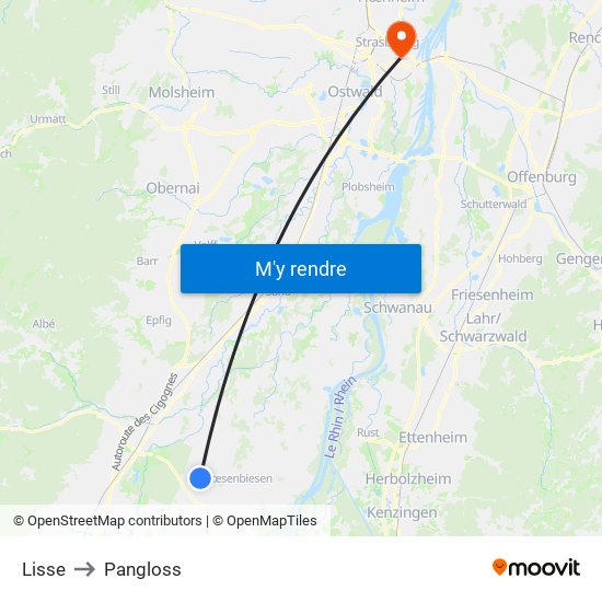 Lisse to Pangloss map