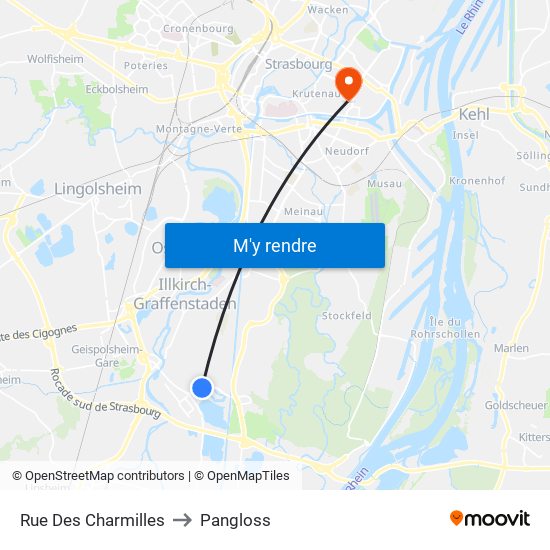 Rue Des Charmilles to Pangloss map