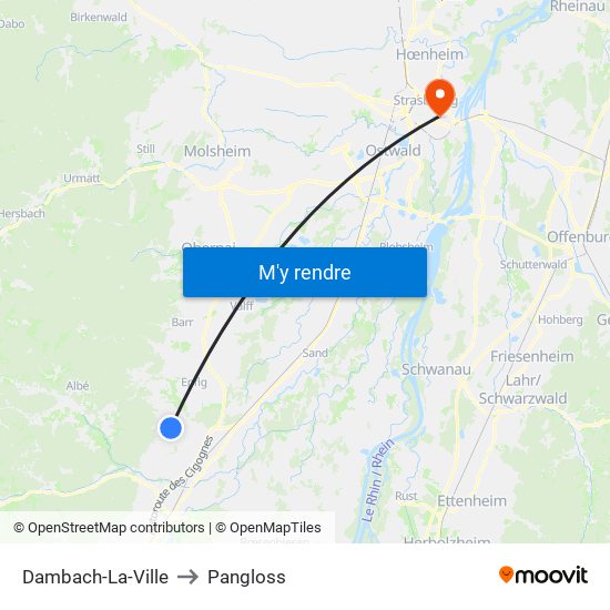 Dambach-La-Ville to Pangloss map