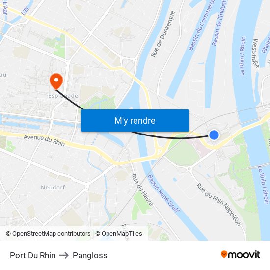 Port Du Rhin to Pangloss map