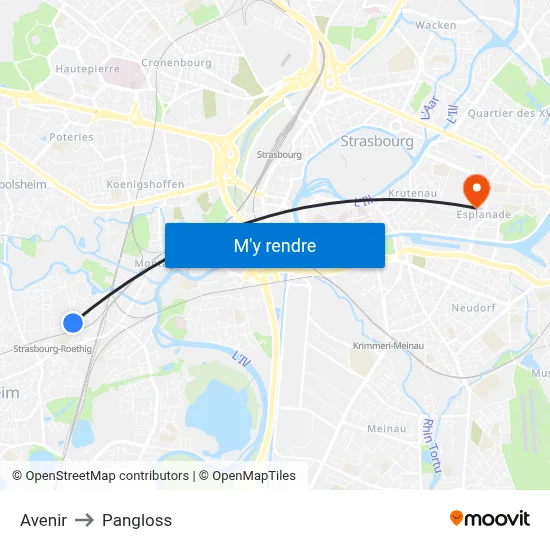 Avenir to Pangloss map