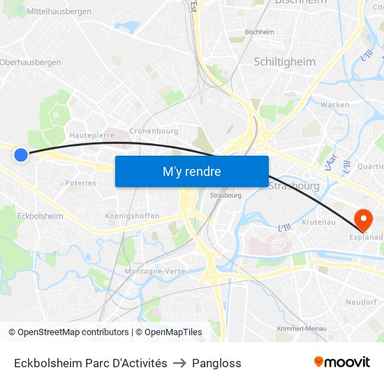 Eckbolsheim Parc D'Activités to Pangloss map
