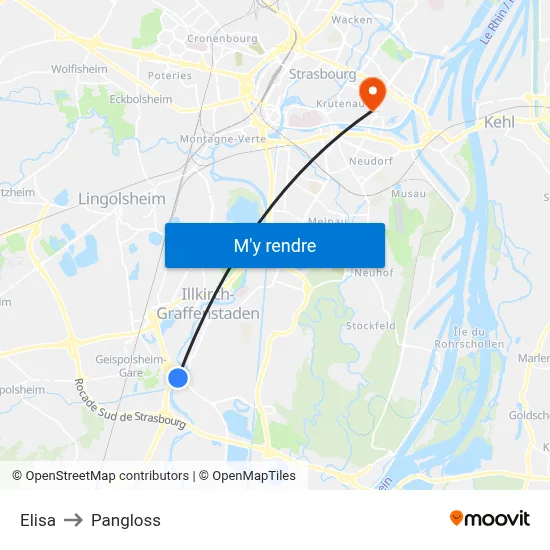 Elisa to Pangloss map