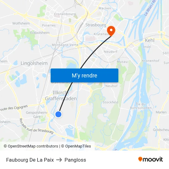 Faubourg De La Paix to Pangloss map