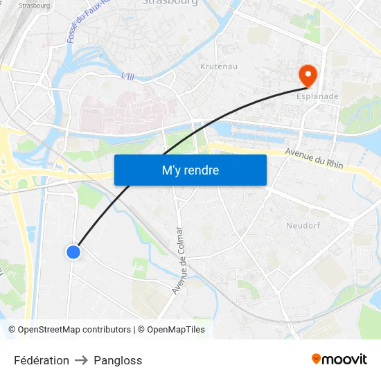 Fédération to Pangloss map