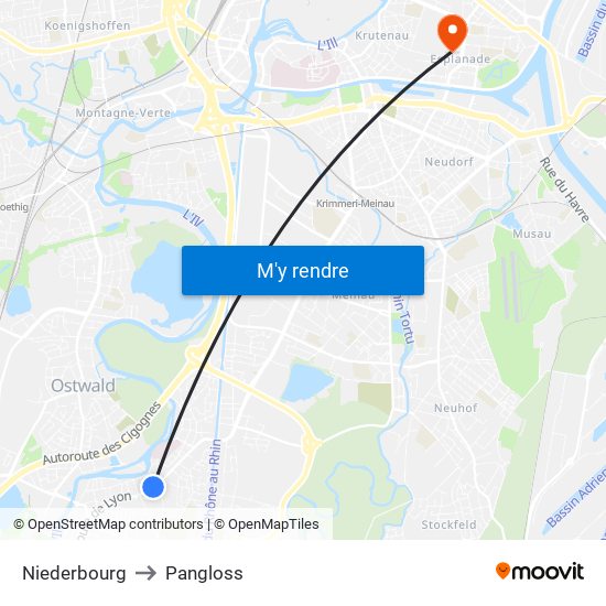 Niederbourg to Pangloss map