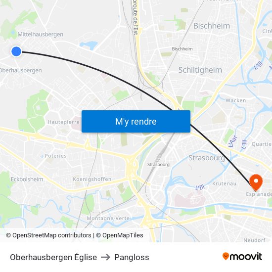Oberhausbergen Église to Pangloss map