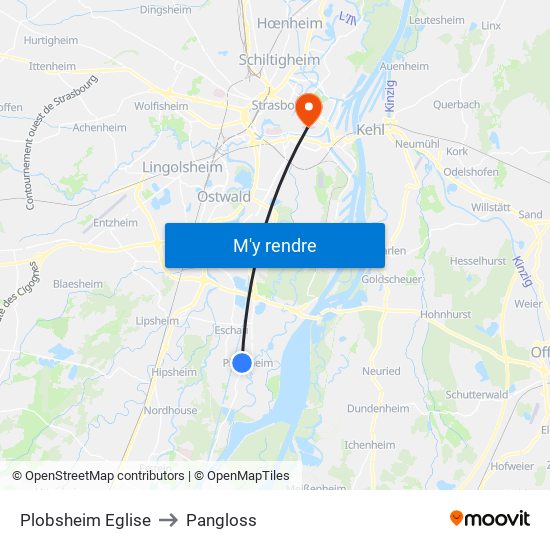 Plobsheim Eglise to Pangloss map