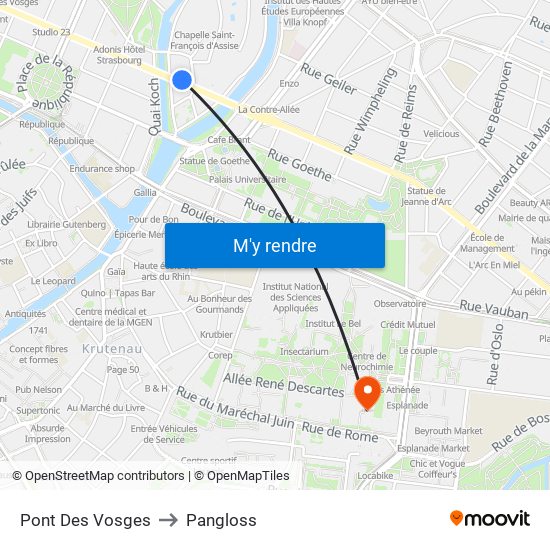 Pont Des Vosges to Pangloss map