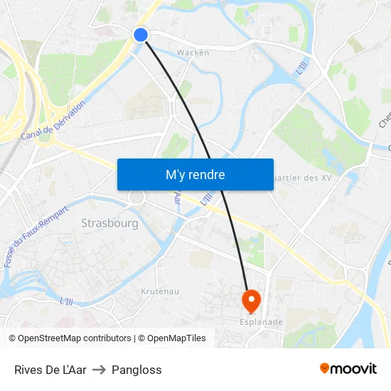 Rives De L'Aar to Pangloss map