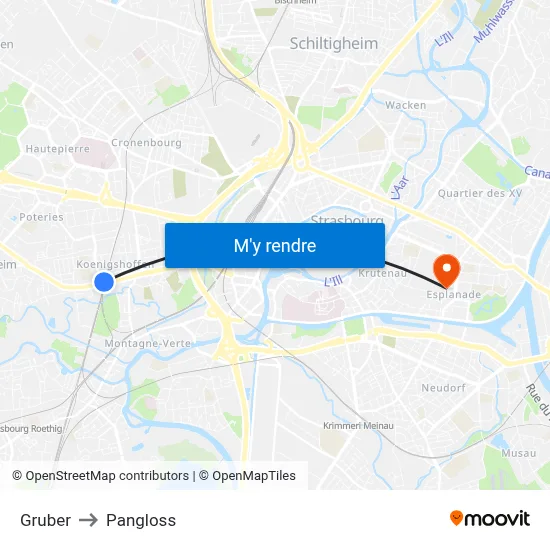 Gruber to Pangloss map