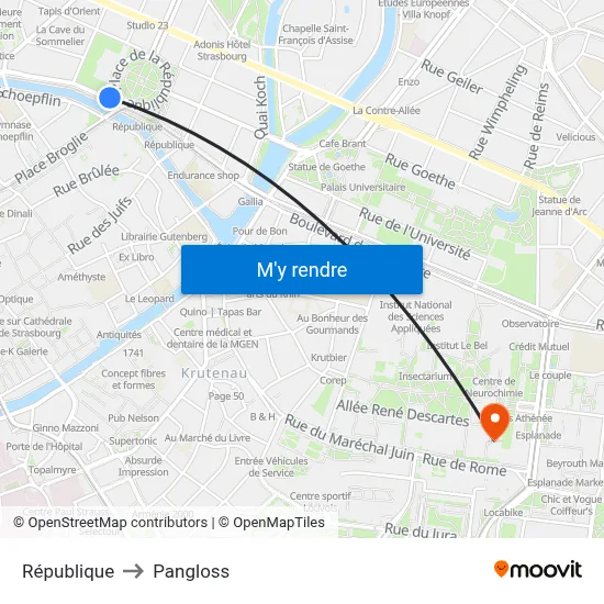 République to Pangloss map