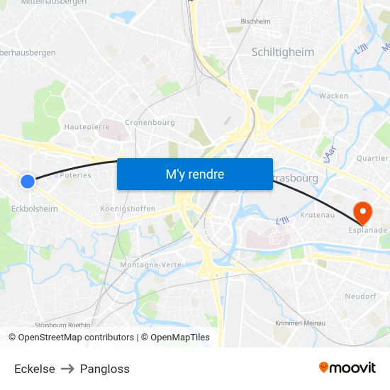 Eckelse to Pangloss map