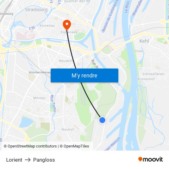 Lorient to Pangloss map