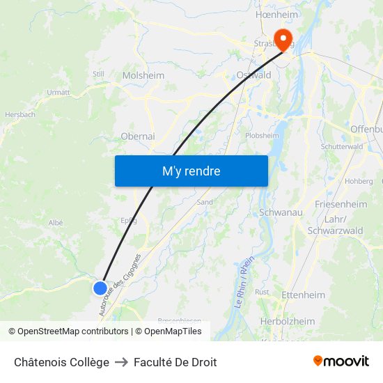 Châtenois Collège to Faculté De Droit map