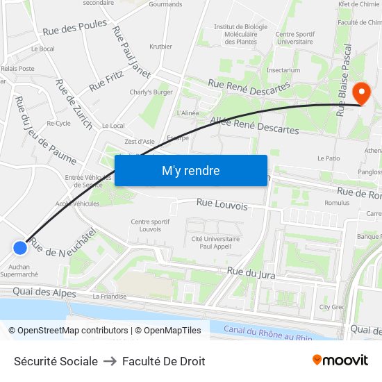 Sécurité Sociale to Faculté De Droit map