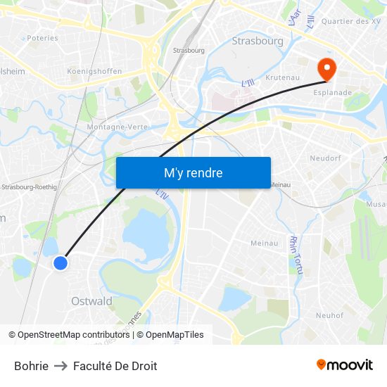 Bohrie to Faculté De Droit map