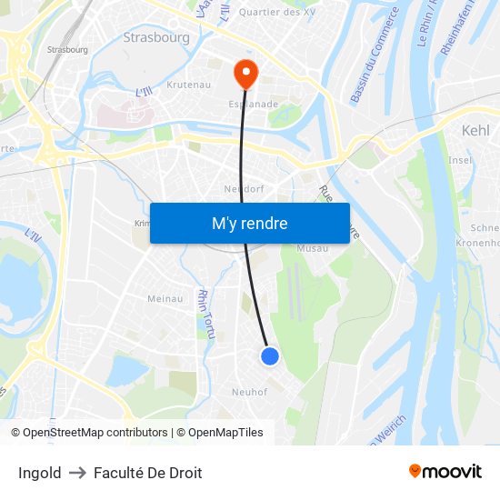 Ingold to Faculté De Droit map