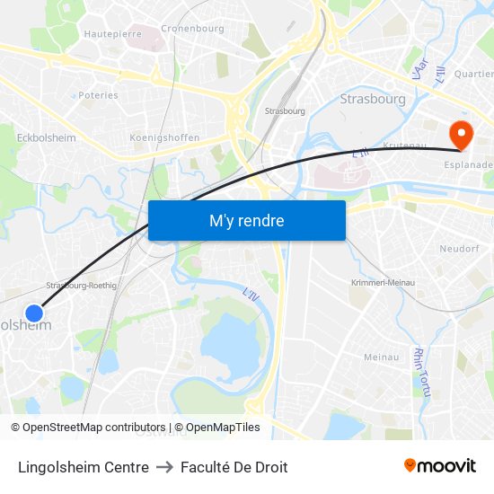 Lingolsheim Centre to Faculté De Droit map