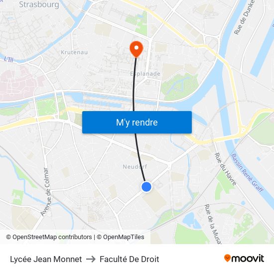 Lycée Jean Monnet to Faculté De Droit map
