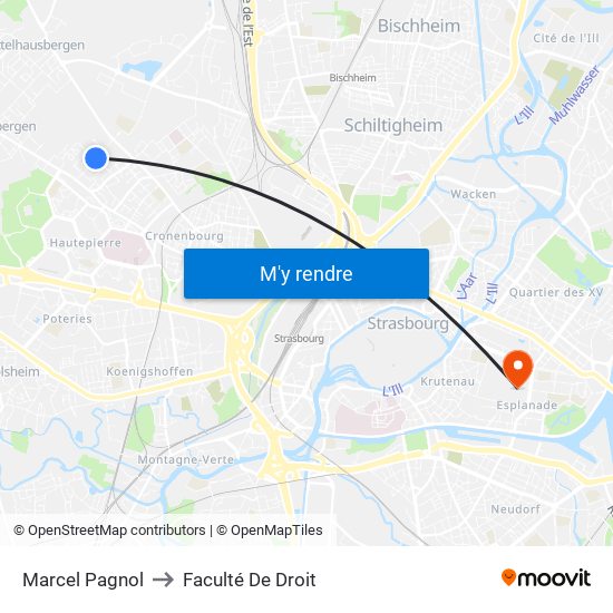 Marcel Pagnol to Faculté De Droit map