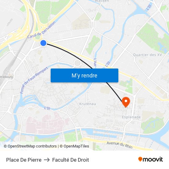 Place De Pierre to Faculté De Droit map